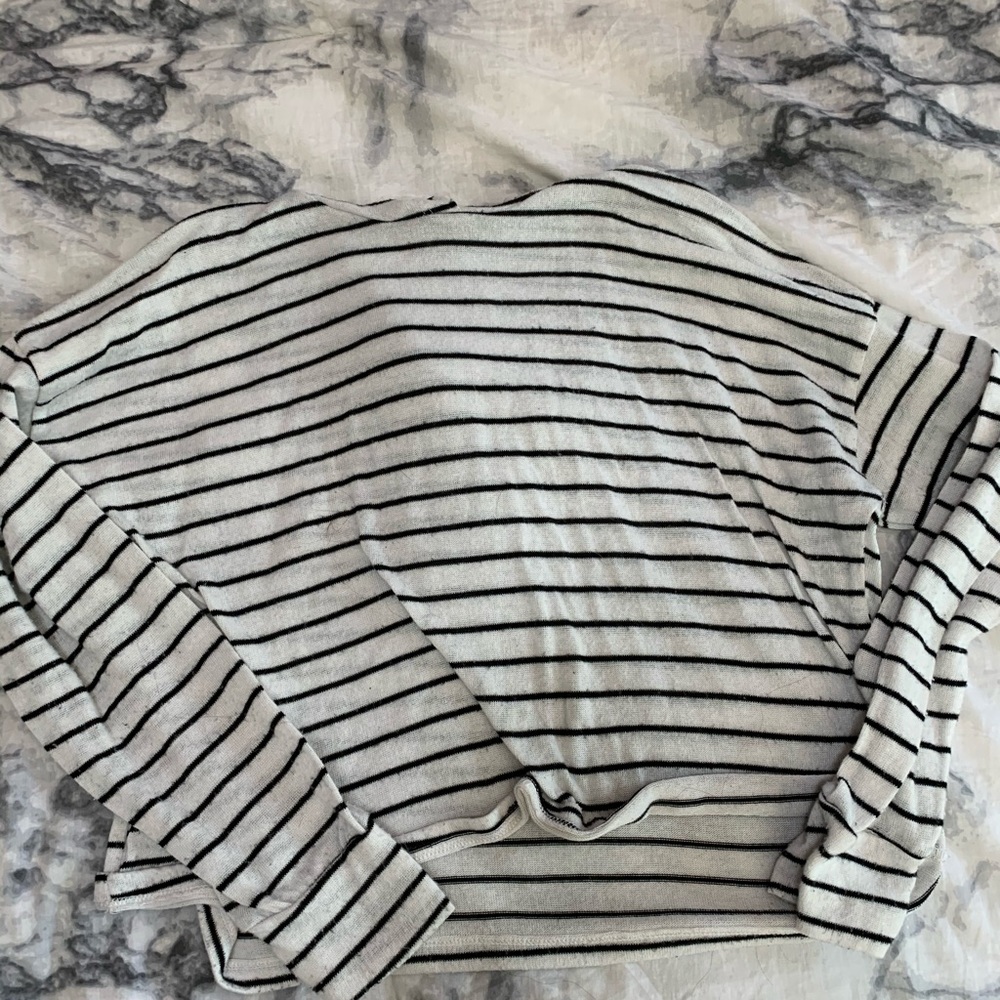 striped cropped hoodie